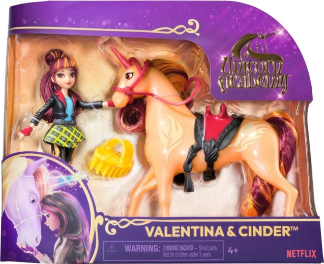Figuras Unicorn Academy Valentina y Cinder 11,5 cm