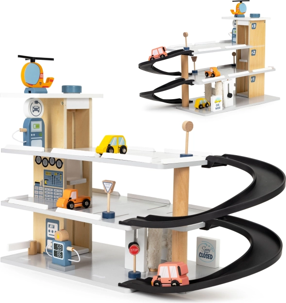 Garaje de madera con ascensor y lavadero ECOTOYS