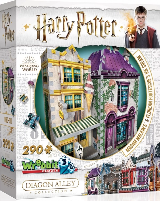 WREBBIT puzzle 3D HARRY POTTER: Madam Malkinová y heladería Florean Fortescue – 290 piezas
