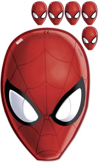 Máscara de carnaval Spider-Man 23 cm, set de 6 uds.