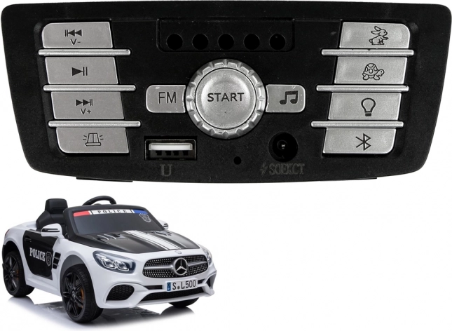 Panel musical para coche infantil a batería Mercedes-AMG SL500 policía