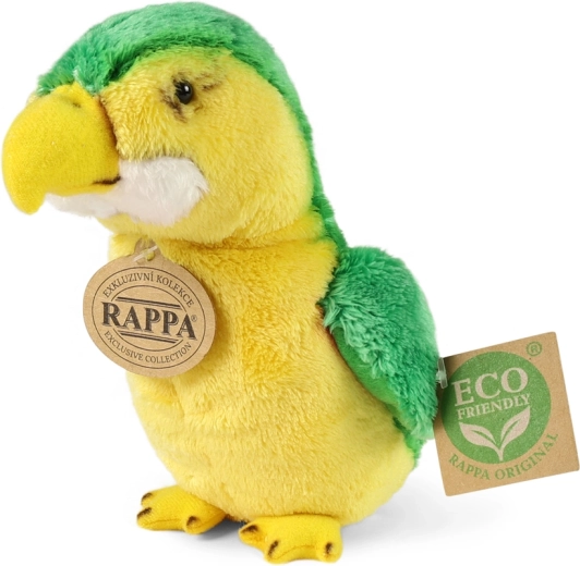 Loro de peluche verde 15 cm eco‑friendly