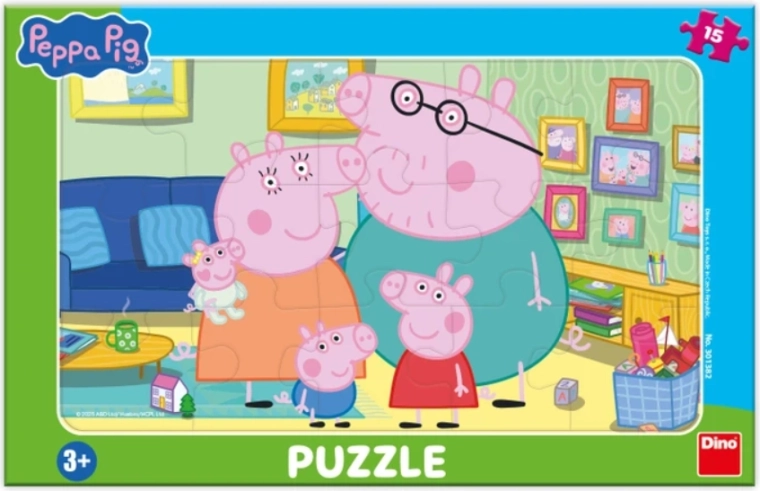 Puzzle de Peppa Pig en la sala de estar, 15 piezas