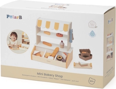 Panadería de madera con productos de panadería Viga PolarB