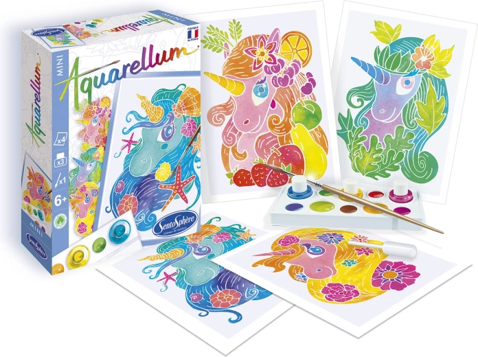 Sentosphere set creativo de acuarela Aquarely mini unicornios