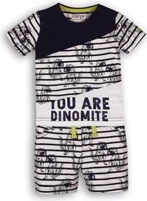 Set infantil de dos piezas Dirkje sunny you are dinomite navy-white