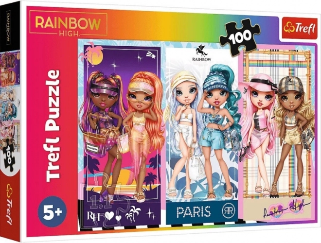 Puzle de 100 piezas Rainbow High – muñecas arcoíris