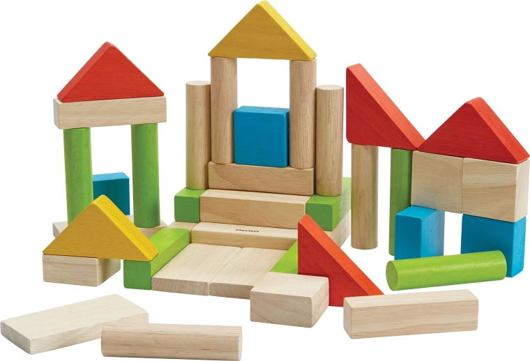 Plan Toys bloques de madera de colores 40 uds