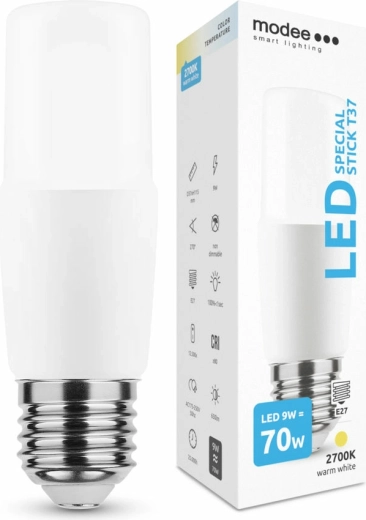 Bombilla LED Modee Special Stick T37 E27 9 W blanco cálido 650 lm