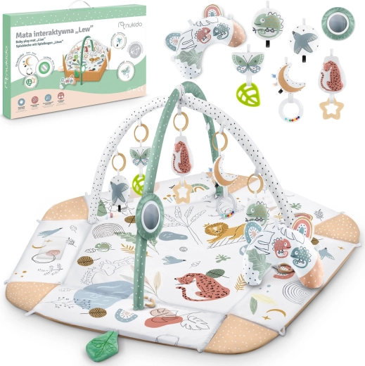 Manta de juego educativa interactiva con motivo de león NUKIDO Diamond Collection