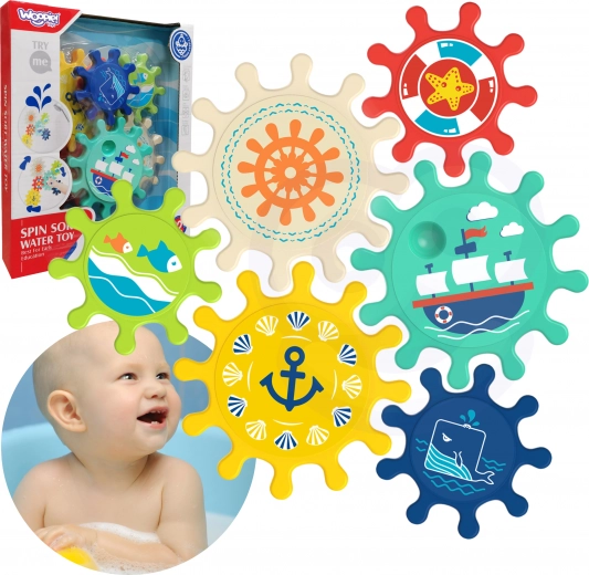Juego de divertidos juguetes acuáticos Woopie para el baño