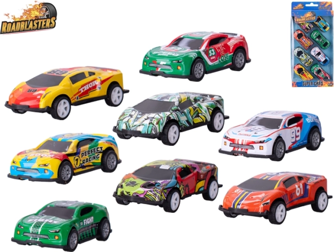 Set de coches metálicos Roadblasters con retroceso, 8 uds.