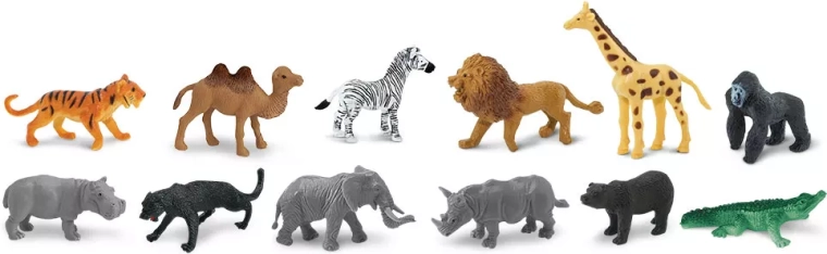 12 animales pintados a mano en un solo tubo