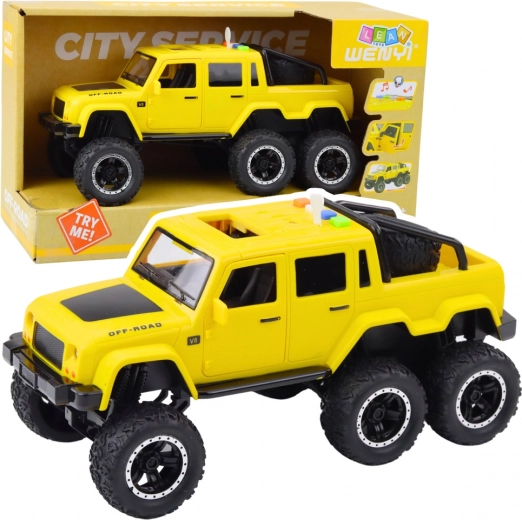 Coche todoterreno Pickup con efectos de luz y sonido por fricción 6x6