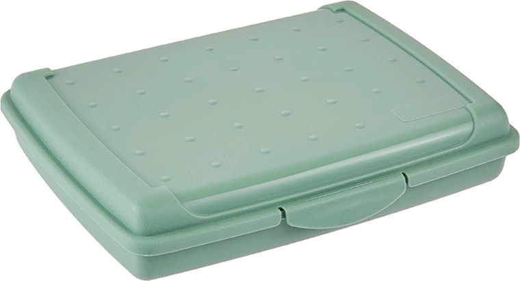 Caja de almuerzo de plástico verde nórdico 17 × 13 × 3,5 cm