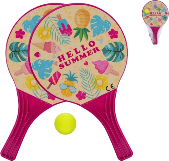 Palas de playa con pelota 37,5 cm – rosa
