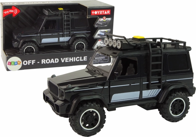 Coche todoterreno 1:14 con propulsión por fricción – negro
