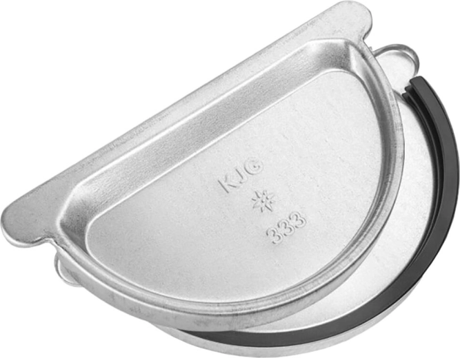 Testero de canalón 330 mm con junta de goma, galvanizado