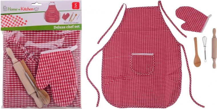 Set de cocina infantil con delantal y manopla