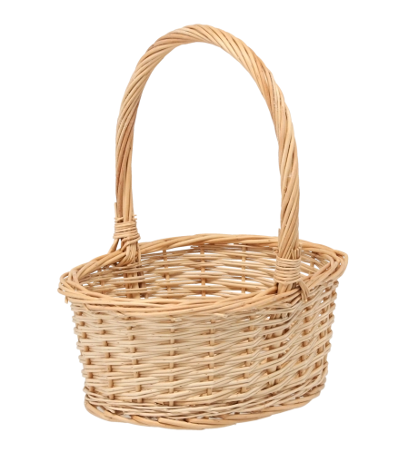 Cesta universal ovalada de ratán con asa 25 × 18 × 28 cm