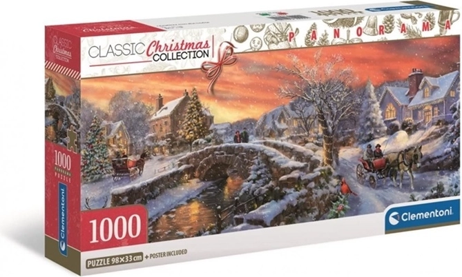 Puzzle panorámico Clementoni Pueblo navideño 1000 piezas