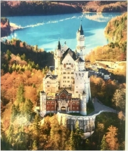 Norimpex Pintura por números Castillo en los Alpes en otoño 40 × 50 cm