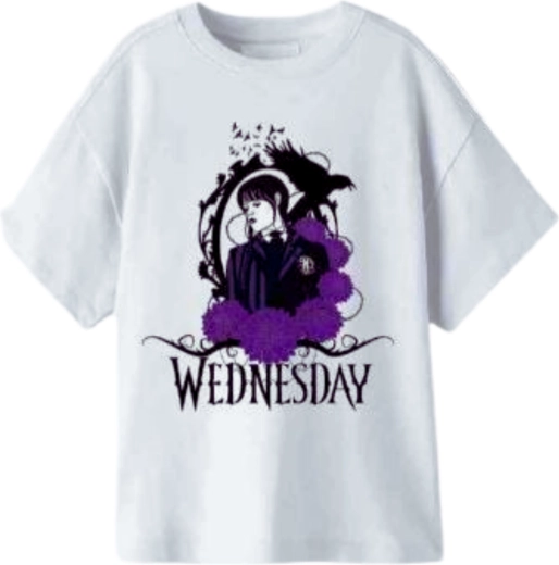Camiseta blanca de Wednesday