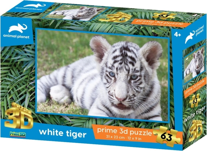 Puzzle 3D Tigre blanco (63 piezas)