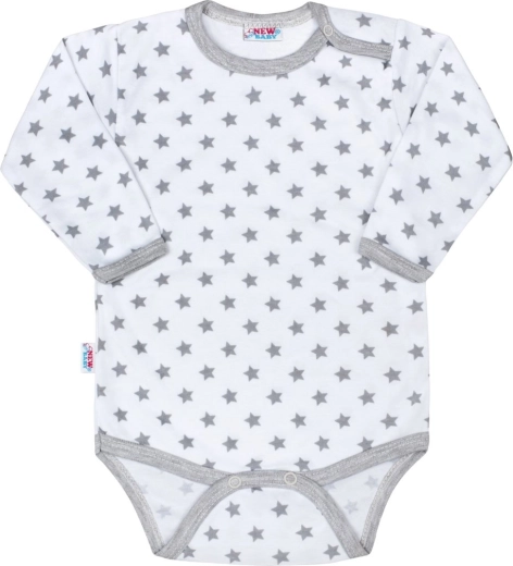 New Baby Classic II body para bebé gris con estrellitas