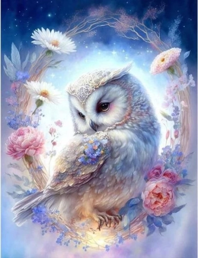 Pintura por números Búho blanco 40 × 50 cm