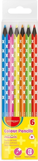 Lápices de colores Keyroad neón triangulares 6 uds