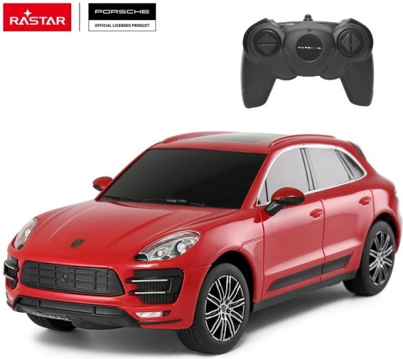 Coche RC Rastar Porsche Macan Turbo teledirigido 1:24 rojo
