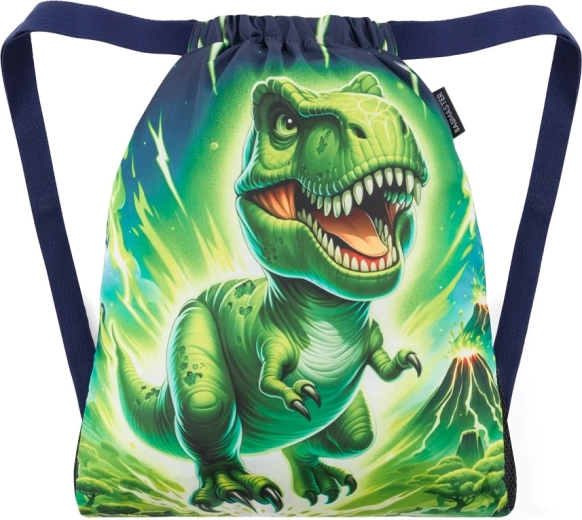 Bagmaster bolsa escolar con cordón para zapatillas de recambio y educación física lumi dinosaurio