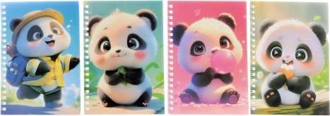 Cuaderno Panda con bolígrafo