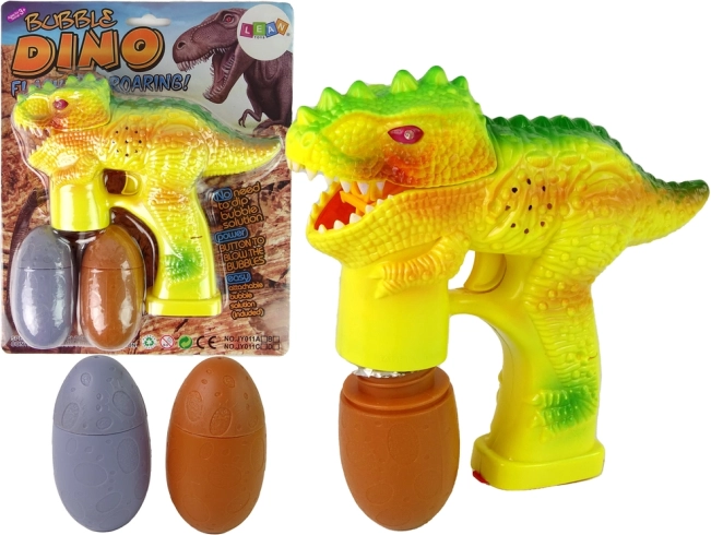 Pompero dinosaurio con huevos de líquido – amarillo