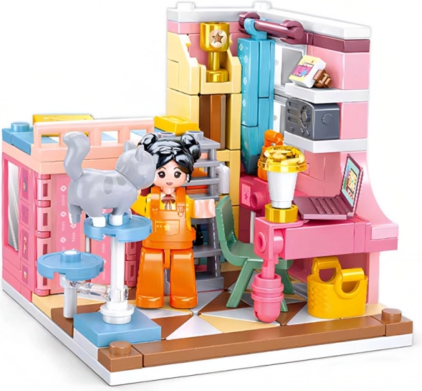 Set de construcción Sluban Girls Dream mini dormitorio – 210 piezas, 2 figuras