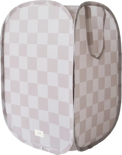3 Sprouts cesta de almacenamiento plegable recycled checkerboard beige - 1 unidad