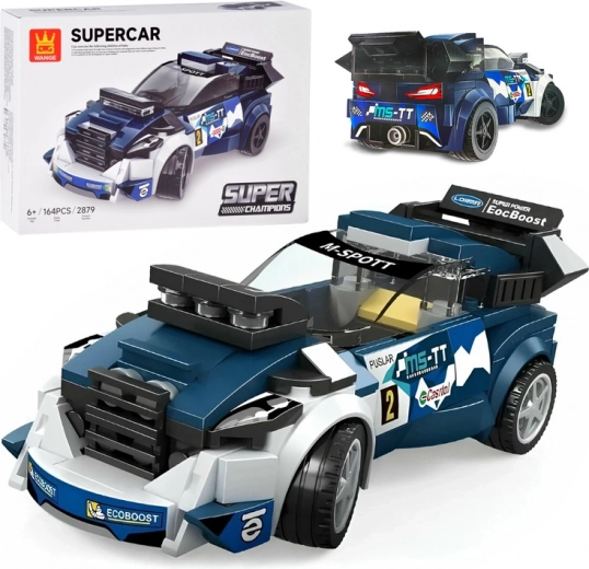 Kit de construcción técnica coche deportivo azul 164 piezas con pegatinas
