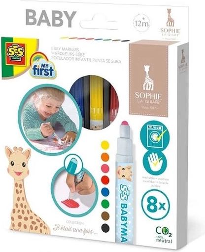 SES Creative my first rotuladores jirafa Sophie – set de 8 colores