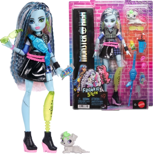 Muñeca Monster High Frankie Stein 26 cm con accesorios y mascota