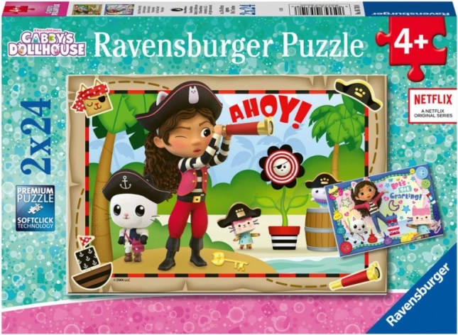 Puzle 2×24 GABIN KOČIČÍ DOMEK – RAVENSBURGER