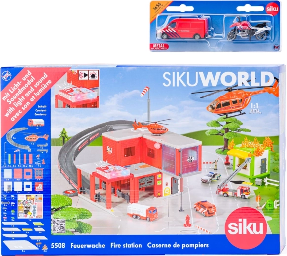 SIKU World estación de bomberos con coche de bomberos