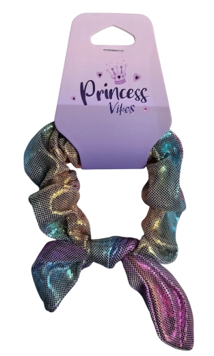 PINK goma holográfica para el pelo con lazo - 1 pieza