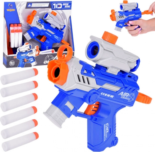 Pistola con mira para dardos de espuma blandos