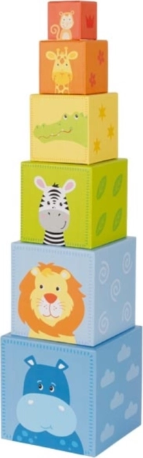 Torre apilable de cubos con animales GOKI