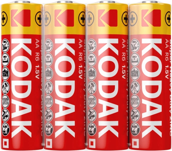 Pilas de zinc-carbono Kodak Heavy Duty AA (R6), 4 uds