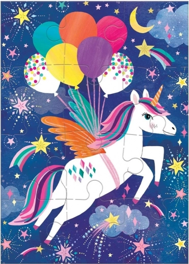 Puzle con unicornio con felicitación