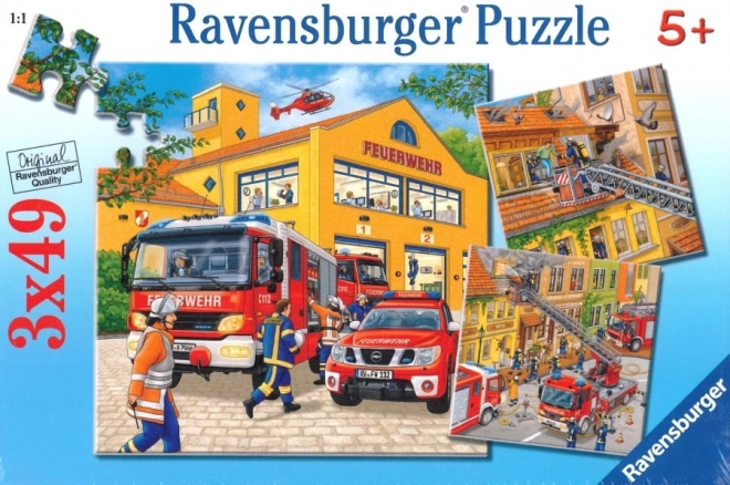 Puzzle RAVENSBURGER Bomberos 3×49 piezas