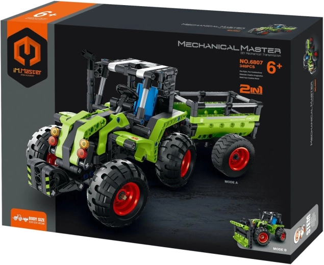 Set de construcción iM.MASTER tractor con remolque, 2 en 1, 346 piezas