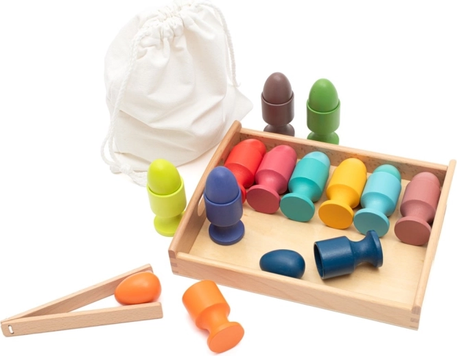 Encajable de huevos de madera Montessori BABY MIX
